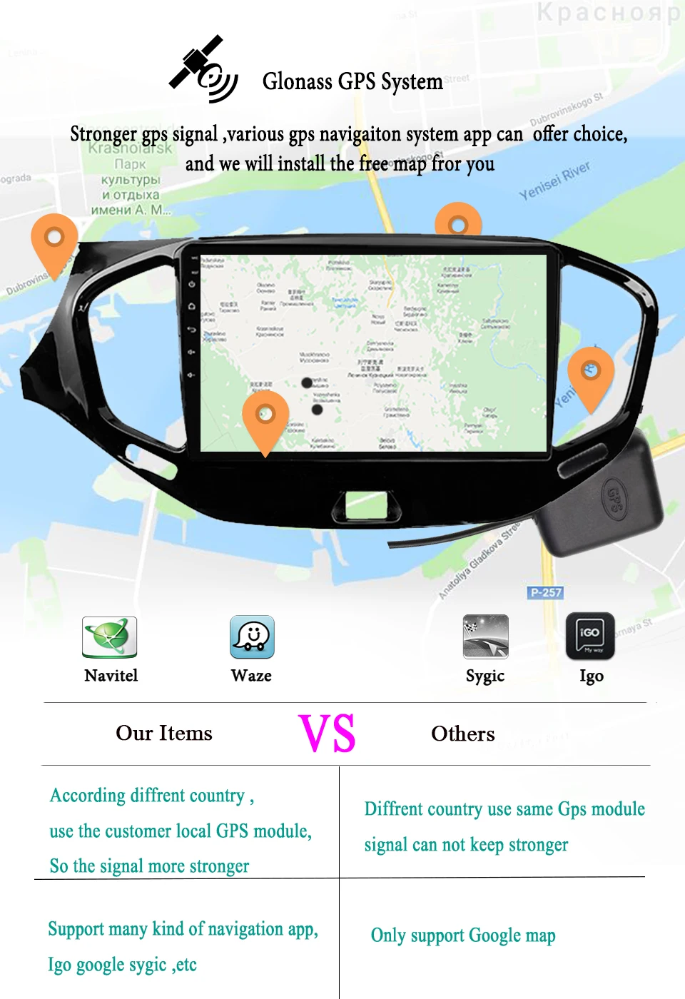 Excellent Octa Core 2 Din Stereo Android 9.1 Car Radio For LADA Vesta Cross 2015 2017 2019 GPS Navigation DVD Player Bluetooth Headunit 7