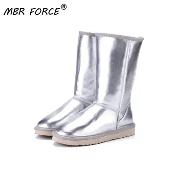 

MBR FORCE High Quality Genuine Leather Snow Boots for Women Winter Boots Women Warm Boots Female waterproof shoes large size 313