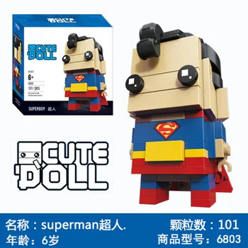 

Supermaned Building Blocks Joker Captain America Mini Headz Brick Aquaman pirate Figures Toys for children 6803