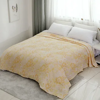 

Pure Cotton Gauze Multi-functional Embroidered Bed Sheet Air Condition Blanket TV Sofa Blanket Comforter Home Bedding