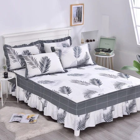 Bed skirt10 Хлопок, кровать, юбка, покрывало, цветы, простыня, покрывало для спальни, покрывало для кровати, полный размер King queen простыня с эластичным - Цвет: Bed skirt10