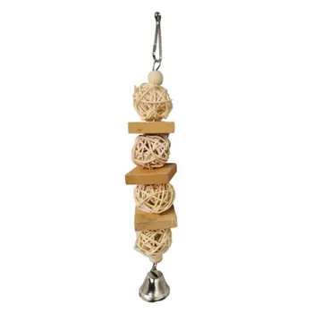 

8 Pcs/Set Birds Parrot Natural Wooden Chewing Toys Climbing Hanging Swing Cage D7YE