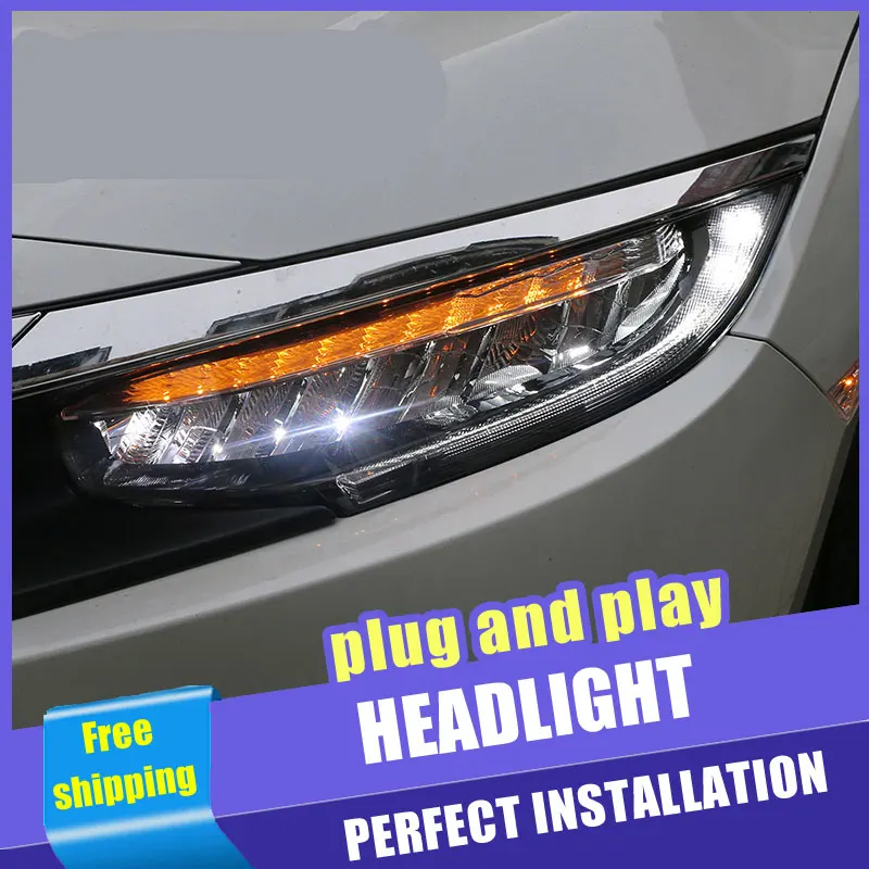 2PCS Car Style LED headlights for Honda Civic 2015 2017 for Civic head