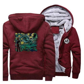 

Japan Anime Print Dragon Ball Male Jacket 2019 Winter Thick Mens Brand Outwear Casual Hip Hop Streetwear Hipster Tracksuit Men
