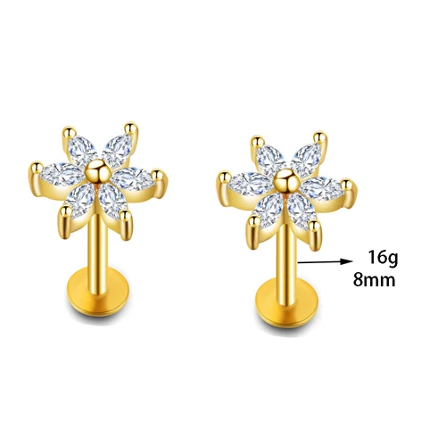 lip star gem gold JUNLOWPY 1-7 пар серьги для ушного хряща из нержавеющей стали шаровая шпилька штанга для Штанга пирсинг уха тело губная серьга для женщин - Окраска металла: lip star gem gold