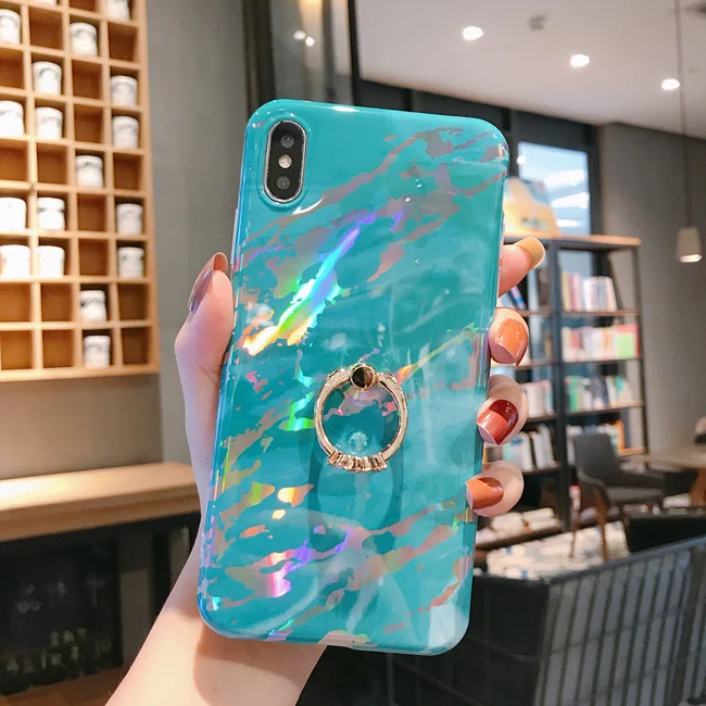 Style 8 Чехол для телефона LACK для iPhone 11 11Pro Max XR X XS Max 6 6S 7 8Plus Роскошный Мраморный чехол с кольцом-подставкой - Color: Style 8