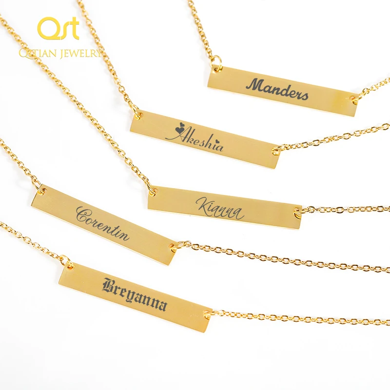 Personalized Bar Necklace Customized 