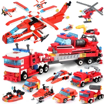 

697+pcs City Fire Series Blocks Compatible City Firefighter Figures Building Blocks DIY Bricks Toys For Children Gift