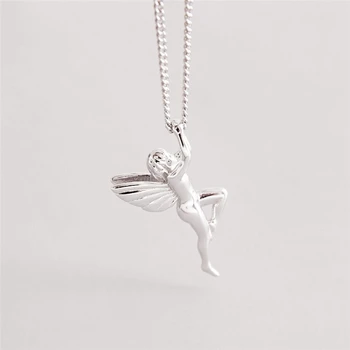 

Sole Memory Sweet Guardian Angel Cute Elf Cool 925 Sterling Silver Clavicle Chain Female Necklace SNE563