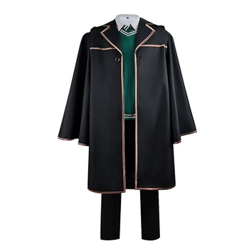 

CosDaddy Cursed Child Slytherin Robe Vest Cosplay Costume Full Set Men College style Uniform