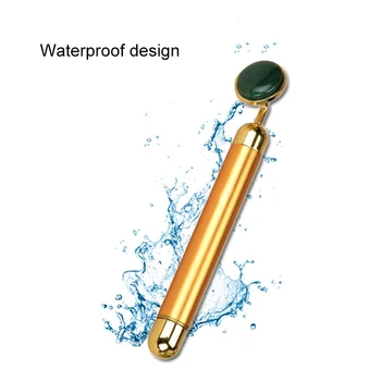 

2019 24k Gold Jade Facial Massager Anti-Aging Jade Gold Electric Stick for Face Eyes Neck