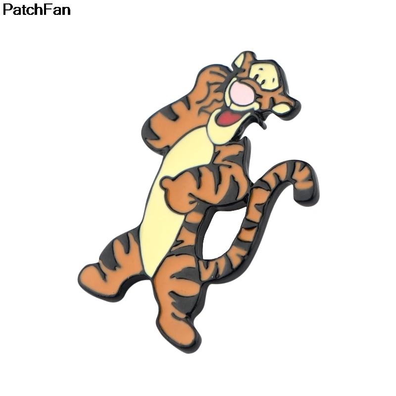 20 шт./лот A2445 Patchfan мультфильм тигр Броши Булавки кулон значки украшенные ювелирные украшения знаки для рубашки рюкзак одежда сумки