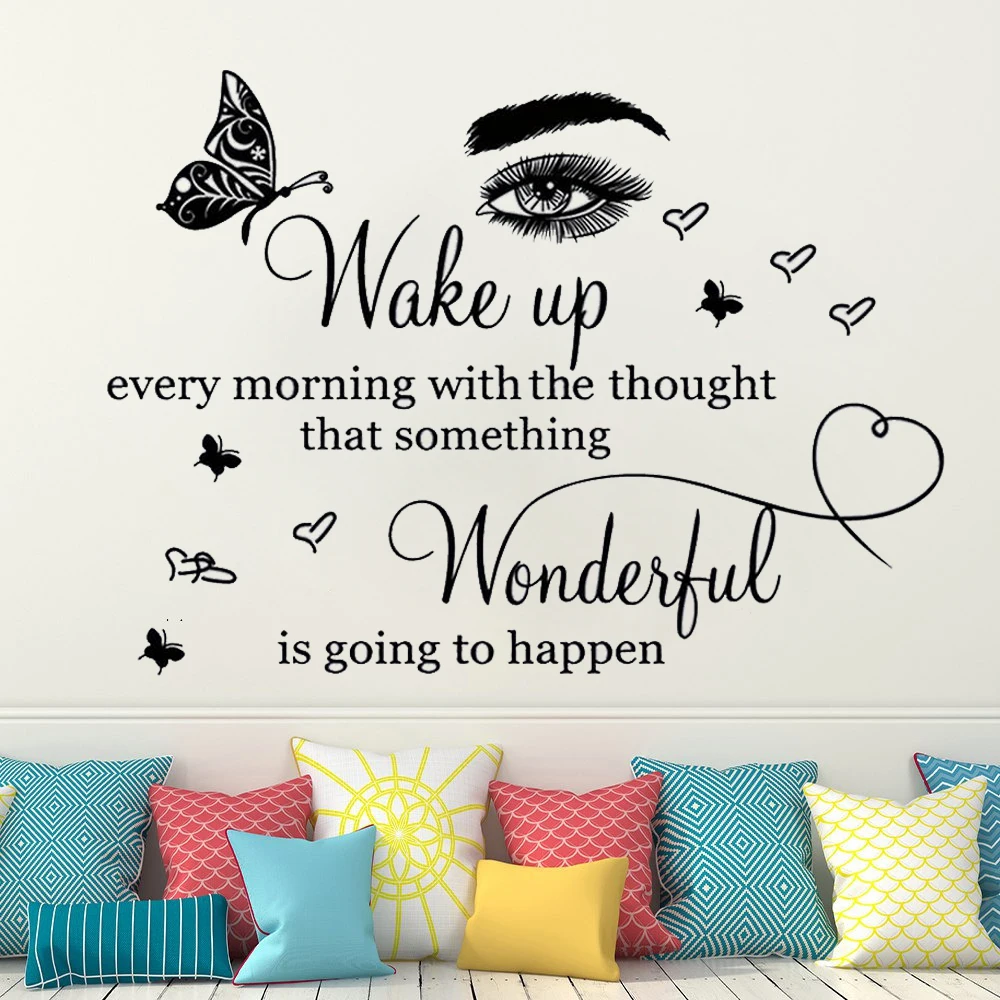 

Wake Up Every Morning With The Thought Quotes Vinyl Wall Stickers For Bedroom Livingroom Inspirational Home Decor Decals DW21049