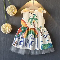Mori/Детское платье Коллекция 2019 года, новое летнее платье-майка с рисунком для девочек детское платье принцессы