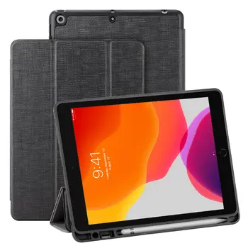 

Case for iPad 10.2 2019 with Pencil Holder Lightweight Soft TPU Back Smart Cover with Auto Sleep/Wake for iPad 10.2