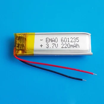 

3.7V 220mAh Rechargeable battery lipo polymer lithium batteries for MP3 GPS bluetooth recorder headset e-book camera 601235