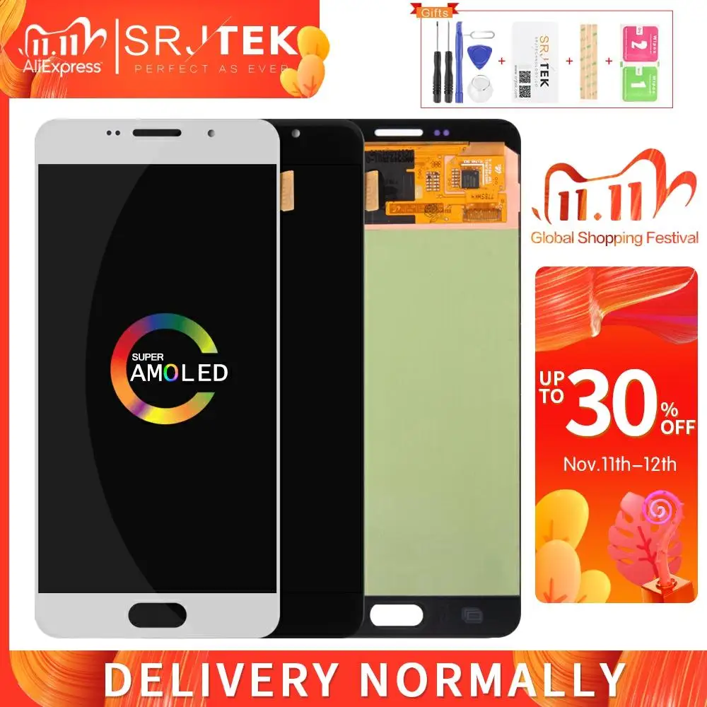 AMOLED/OLED/TFT для SAMSUNG GALAXY A7 2016 ЖК дисплей A710 сенсорный дигитайзер Сенсорное стекло в