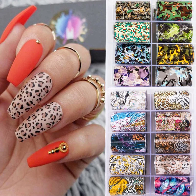

10 Rolls/box Holographic Nail Sticker Transfer Foil Gold Cursor Glitter Sticker Manicure Fresh Fruit Starry Nail Art Decoration