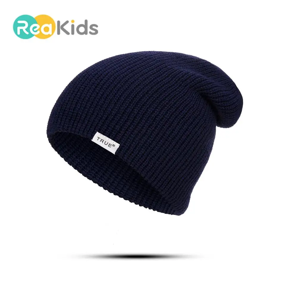 REAKIDS/милая детская шапка для детей, плотная мягкая детская зимняя хлопковая шапка для мальчиков и девочек, теплая вязаная детская шапка, шапки для новорожденных