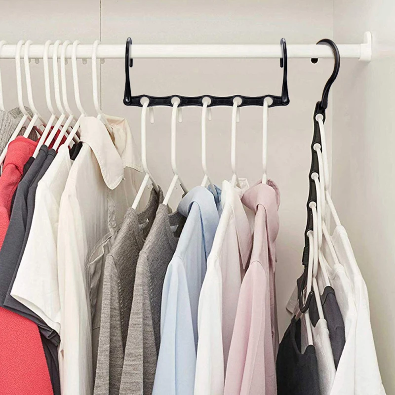 1pc Clothes Hanger Rack Portable Plastic Clothing Hook Magic Closet Organizer F 