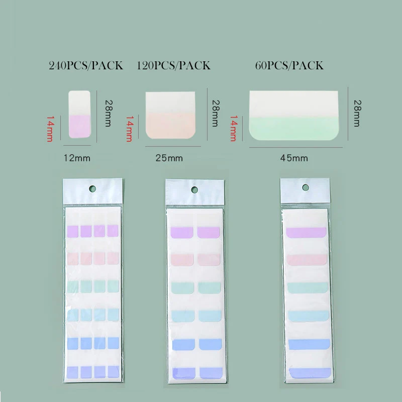 Index Sticker Notes 240/120/60 PCS Multicolor Sticky Writable Repositionable For Pages Book Markers Reading Notes