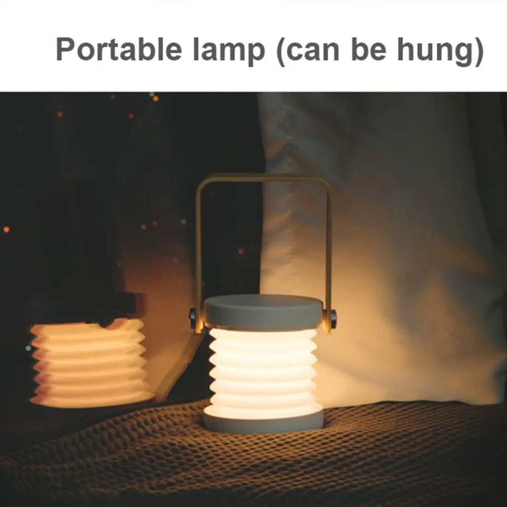 

Foldable Touch Dimmable Reading LED Night Light Portable Lantern Lamp USB Rechargeable For Children Kids Gift Bedside Bedroom