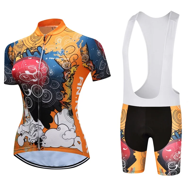 Женская одежда Pro triathlon, летняя дышащая велосипедная толстовка, шорты для велоспорта, женская одежда, одежда для велоспорта, Женский комплект для велоспорта - Цвет: Short sleeve set 1