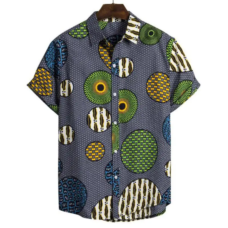 Мужские рубашки Camisa с гавайским принтом, рубашка с коротким рукавом, мужская повседневная рубашка с отложным воротником, мужская блуза, топ, уличная одежда, Camisa Masculina