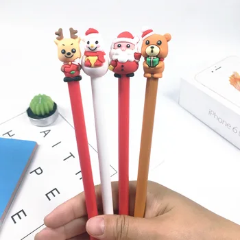 

4 pcs/lot Students Christmas Gift Gel Pen 0.5mm Santa Claus Pens for Office School Writing Supplies Christmas Pens Decoration