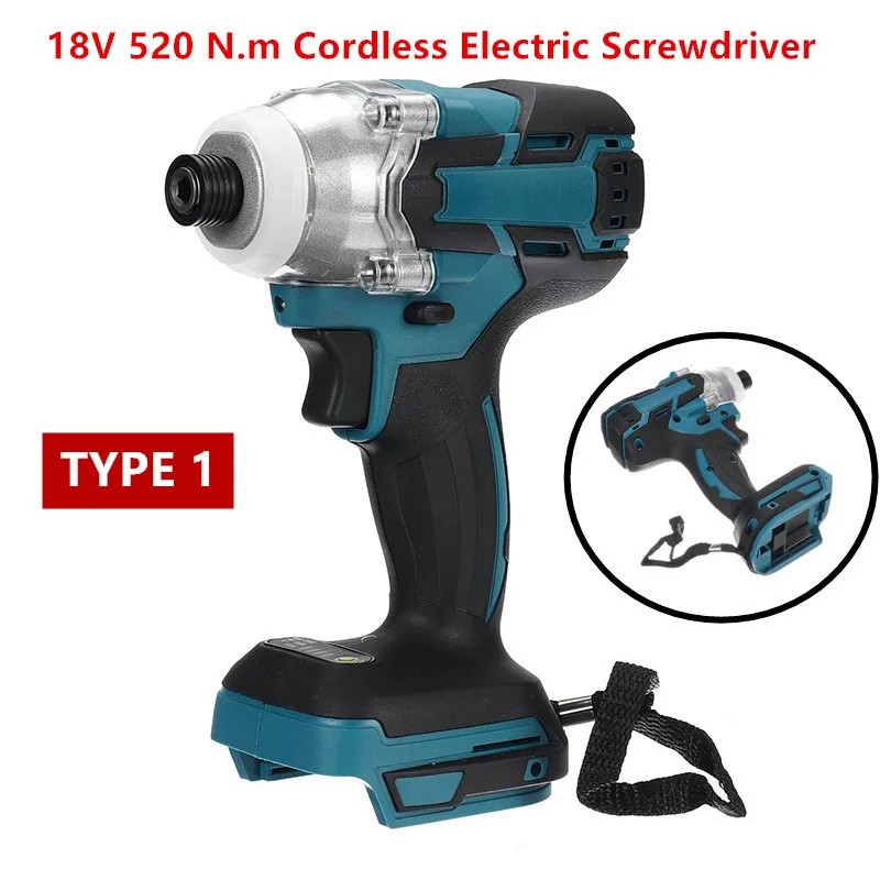 3 типа 18V 520N.m/280 N.m бесщеточный беспроводной электрический ударный ключ