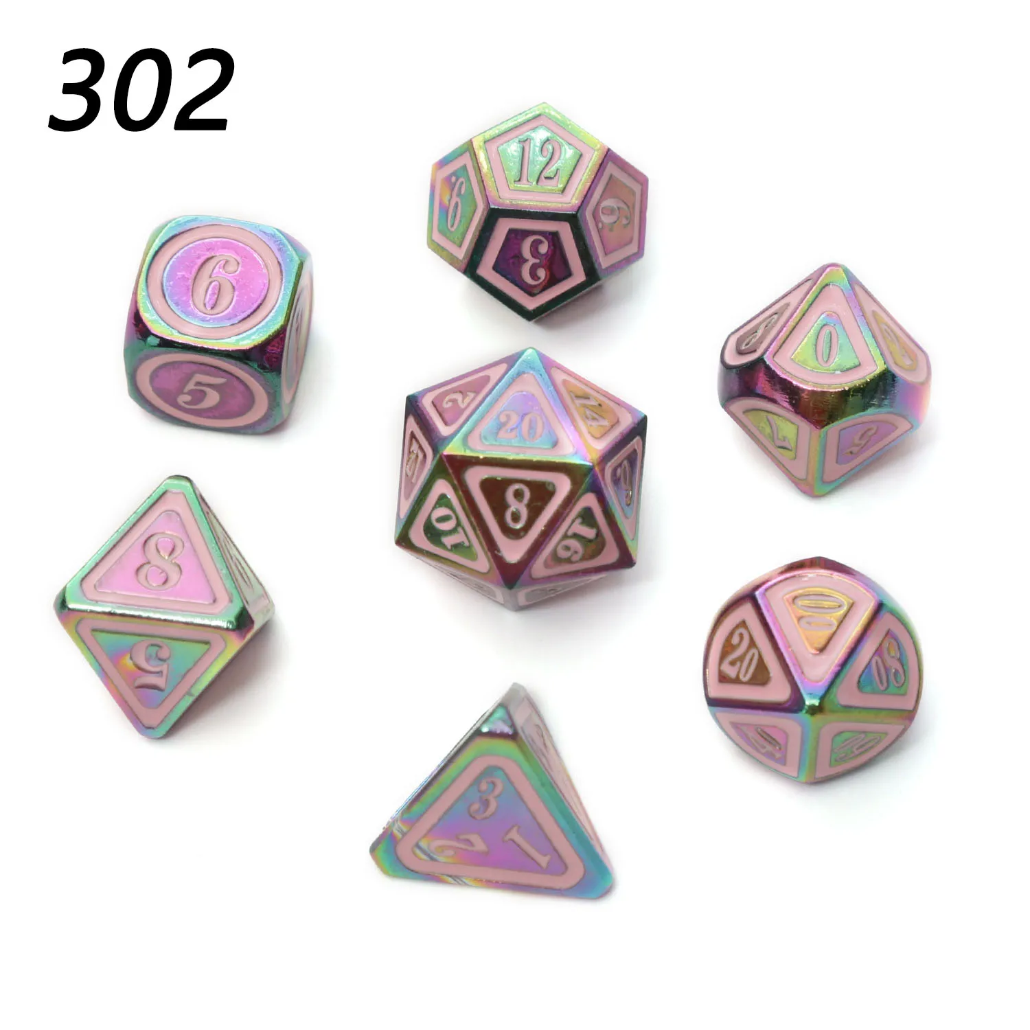 Chengshuo rpg dice dungeons and dragons table games sales promotion polyhedral metal dices Zinc alloy new style number dices - Цвет: 302