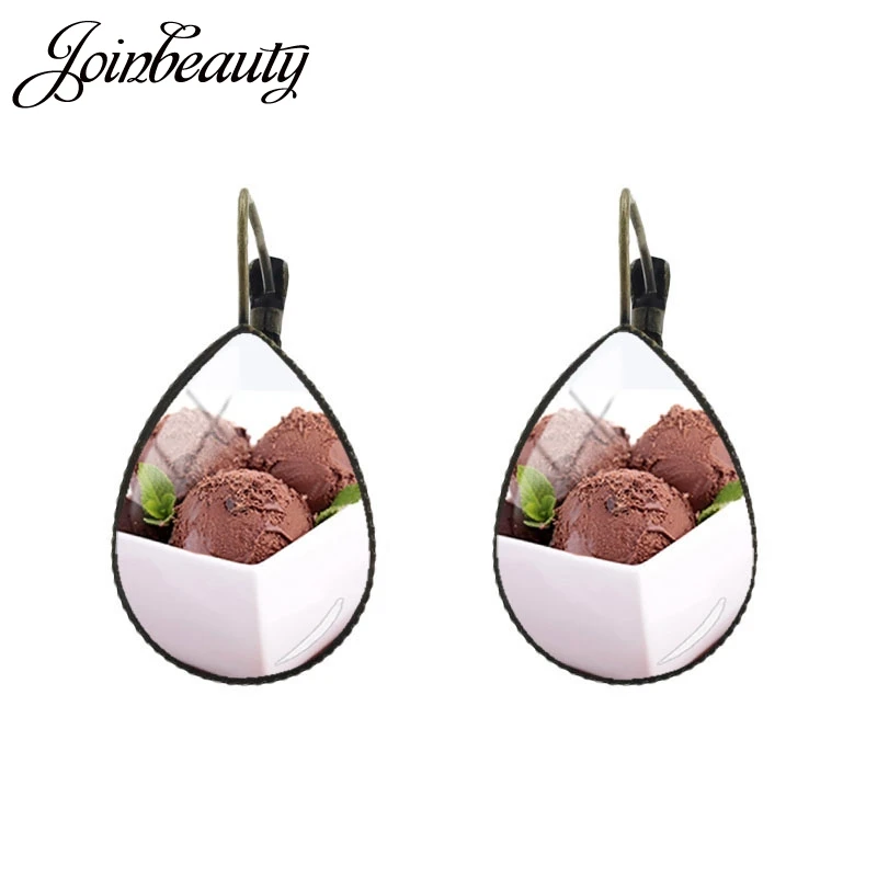 FD46 JOINBEAUTY вишня вкусные серьги с пищевыми продуктами шоколадное мороженое фото слеза клип серьги аксессуары ювелирные изделия Винтаж FD30 - Окраска металла: FD46
