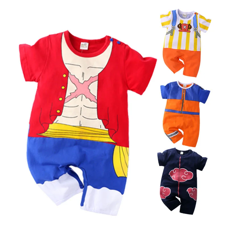 Baby Anime Clothes Summer Newborn cartoon Baby Boys Rompers Cotton Boy Girl Romper Short Sleeve Infant Jumpsuits Costume