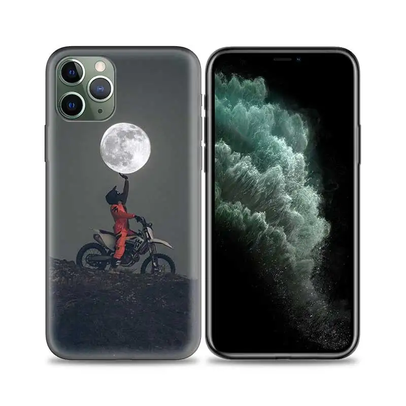 B06 Moto Cross motorcycle sports Case for Apple iphone 11 Pro XS Max XR X 7 8 6 6S Plus 5 5S SE 5C Soft TPU Phone Cover Coque - Цвет: B06