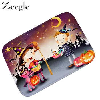 

Zeegle Cartoon Printed Doormat Non-slip Carpet for Kitchen Halloween Doormat Flannel Home Decoration Floor Mat Foot Rug