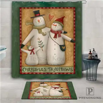 

Custom image of christmas (1) Waterproof Shower Curtain Doormat Home Bath Bathroom Polyester Fabric Multi Sizes#2019-1-06-26