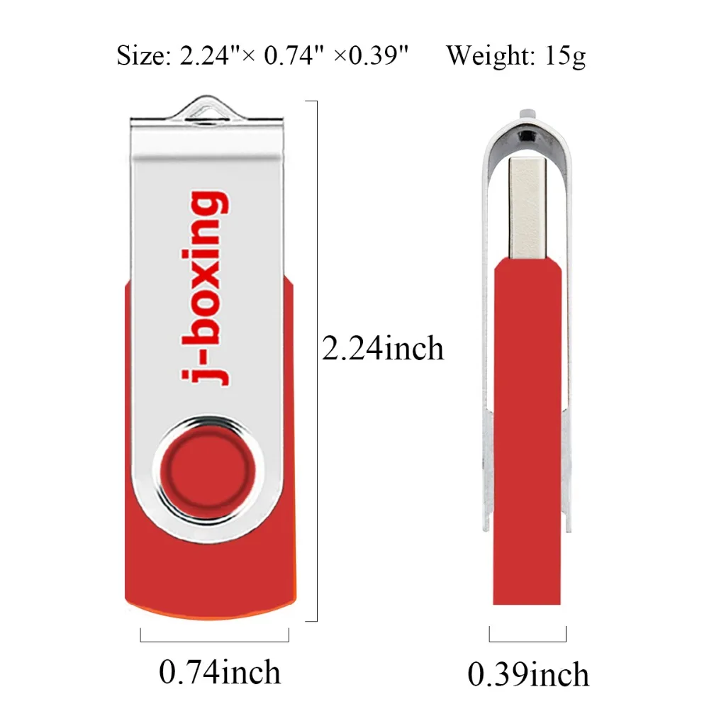 J-бокс 16 ГБ USB флэш-накопитель металлический вращающийся USB карта памяти 64 ГБ 32 ГБ 8 ГБ 4 ГБ флэш-накопитель USB 2,0 ручка-накопитель для ПК Macbook красный
