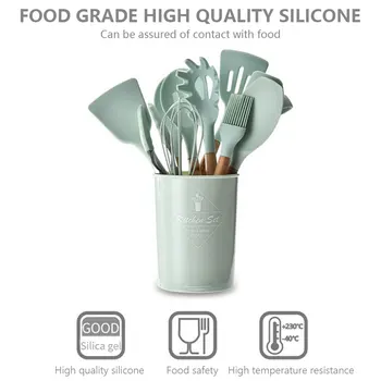 

12pcs Cooking Tools Set with Storage Box Turner Tongs Spatula Soup Spoon Kitchen Utensils Set Non-stick Cookware Cooking Tool