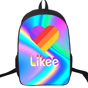 

16 Inch Likee Backpack Likee App Schoolbag 3D Cat Heart Printed School Bag Kids Zipper Boys Girls Teens Russia Type Bookbag