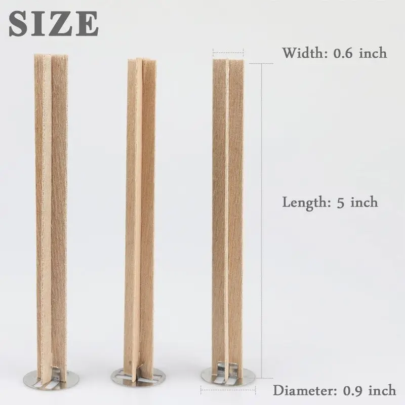 20pcs 5inch Cross Wooden Candle Wicks Wood Candles Core for DIY Candle Making Supply Soy Parffin Wax