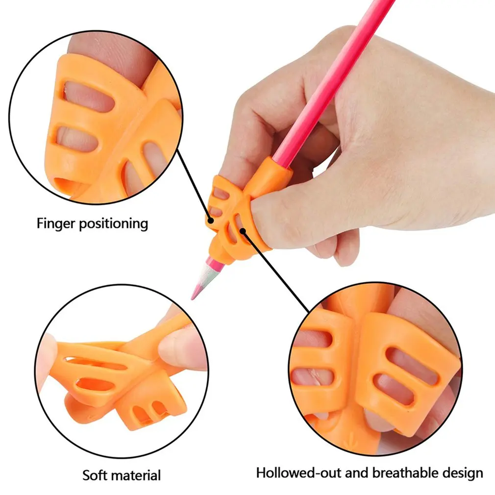 16 pcs lot kids pen holder silicone baby learning writing tool correction device pencil grasp writing aid hold stationery 16 Pcs Two-Finger Pen holder Silicone Baby Learning Writing Tool Writing Pen Writing Correction Device Children Stationery set