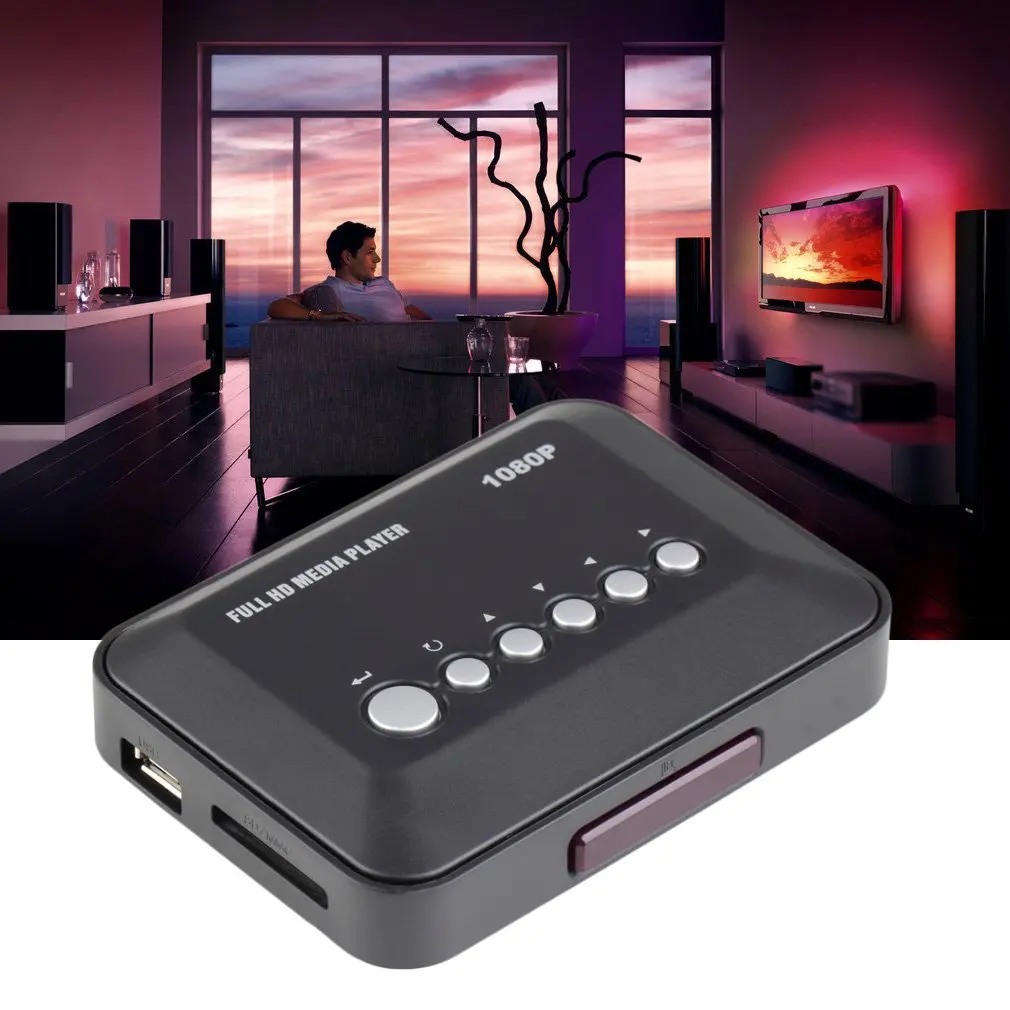 Высокое качество HDMI видео плеер 1080P ТВ SD MMC RMVB MP3 Full HD USB мульти медиа