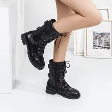 SAGACE/женские сапоги до колена; удобные сапоги на платформе; женская мягкая обувь; удобная обувь на шнуровке в стиле панк; большие размеры 36-40