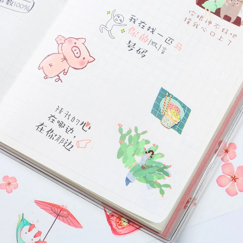 6 листов милые канцелярские наклейки Kawaii Наклейки с цветами декор с кошкой наклейки для девочек DIY скрапбукинга принадлежности для альбома