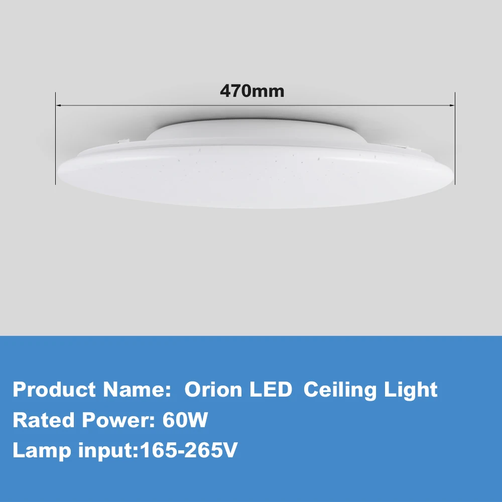 470mm 60W OFFDARKS, умный современный светодиодный потолочный светильник RGB 48 Вт/60 Вт, затемняющий цвет, Wi-Fi, голосовое управление для гостиной, спальни, кухни, потолочный светильник - Цвет корпуса: 470mm 60W