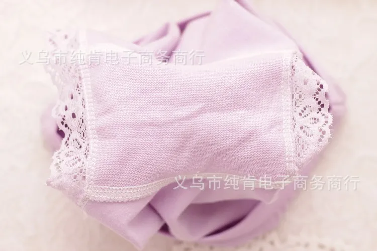 

Pure Cotton CHILDREN'S Underwear Lace Edge Girls Safety Shorts Solid Color Boxers Candy-Colored
