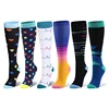 HUAYASX 6 Pairs/Lot Compression Socks Stripes Dots Colorful Animals Fruits Fire Solid Men Women Pressure Run Stockings Nylon ► Photo 3/6