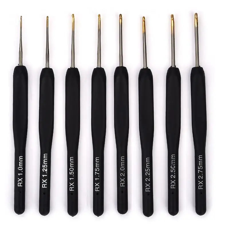 8-Piece Crochet Hook Set with Plastic Handles – Ideal