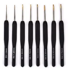 8 - Piece Crochet Hook Set with Plastic Handles - Ideal (Black 1 - 2.75mm)