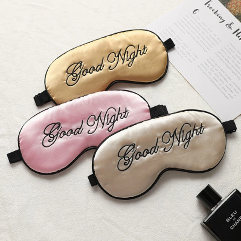 Silk Eye Cover To Sleeping Mask With Letters Elegant Antifaz Para Dormir Soft Relax Eyemask Health Blindfold For Women Men | Красота и